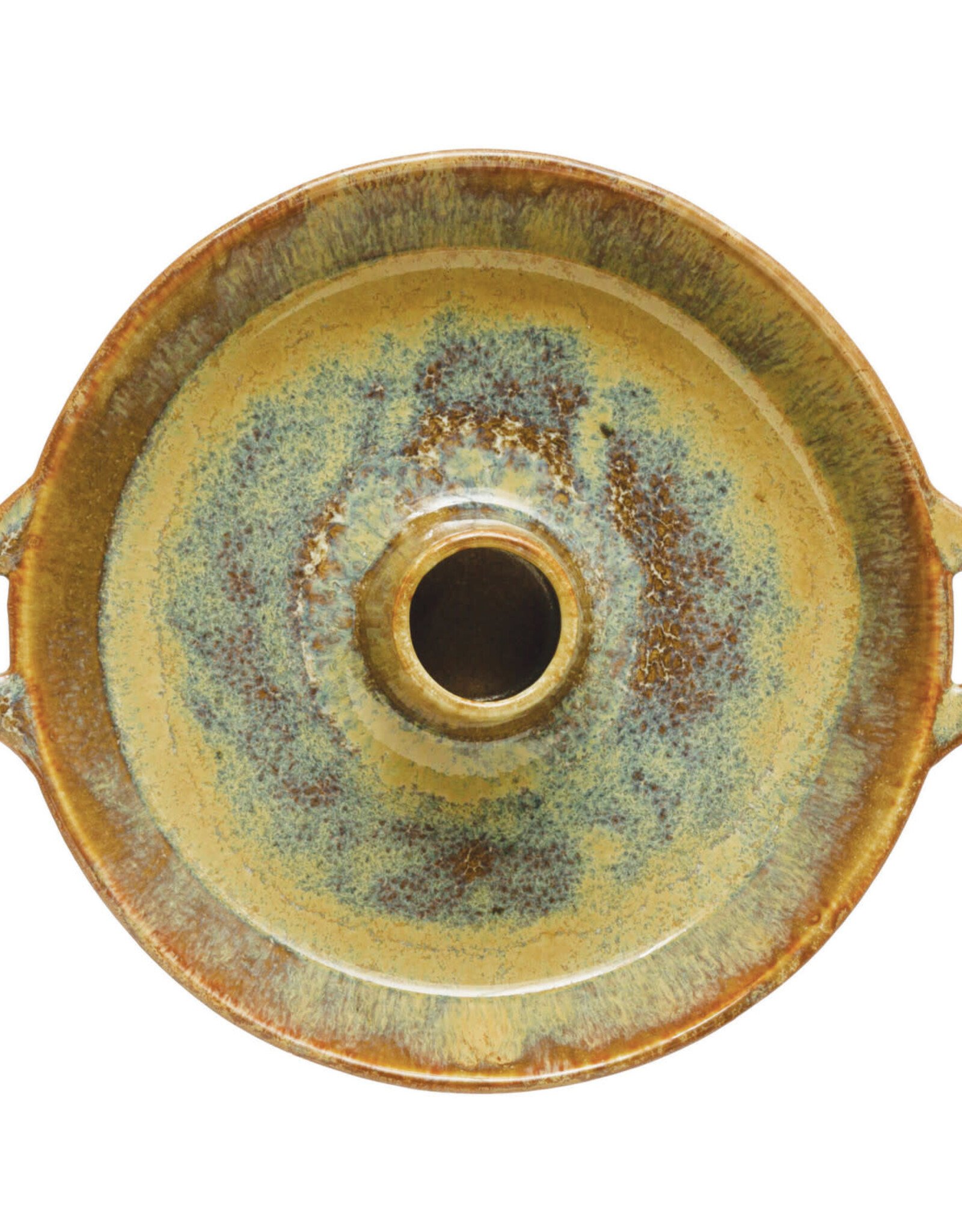 Stoneware Dish with Toothpick Holder with Glaze