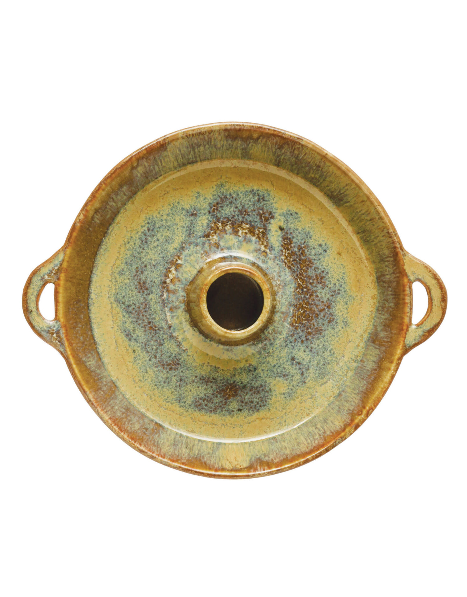 Stoneware Dish with Toothpick Holder with Glaze