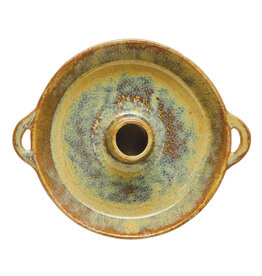 Stoneware Dish with Toothpick Holder with Glaze