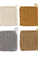 Cotton Crocheted Potholder, 4 Colors