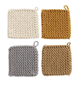 Cotton Crocheted Potholder, 4 Colors