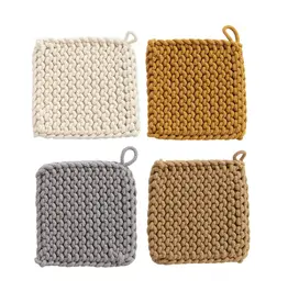 Cotton Crocheted Potholder, 4 Colors
