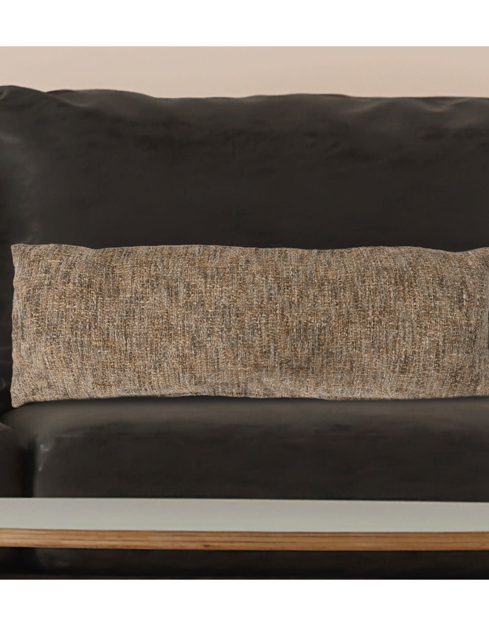 Melange Cotton Blend Boucle Lumbar Pillow, 36" x 13"