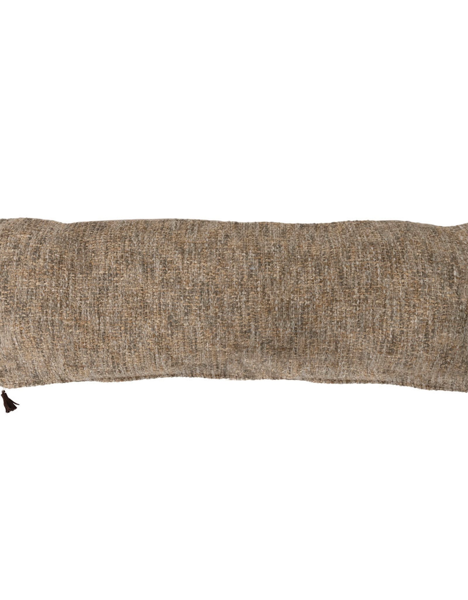 Melange Cotton Blend Boucle Lumbar Pillow, 36" x 13"