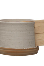 Pine Wood Tapas Plates w/ Stoneware Holder, Set of 5