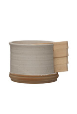 Pine Wood Tapas Plates w/ Stoneware Holder, Set of 5