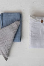 Cotton Double Cloth Tea Towels & Taupe, Set of 2 in Bag