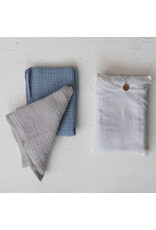 Cotton Double Cloth Tea Towels & Taupe, Set of 2 in Bag
