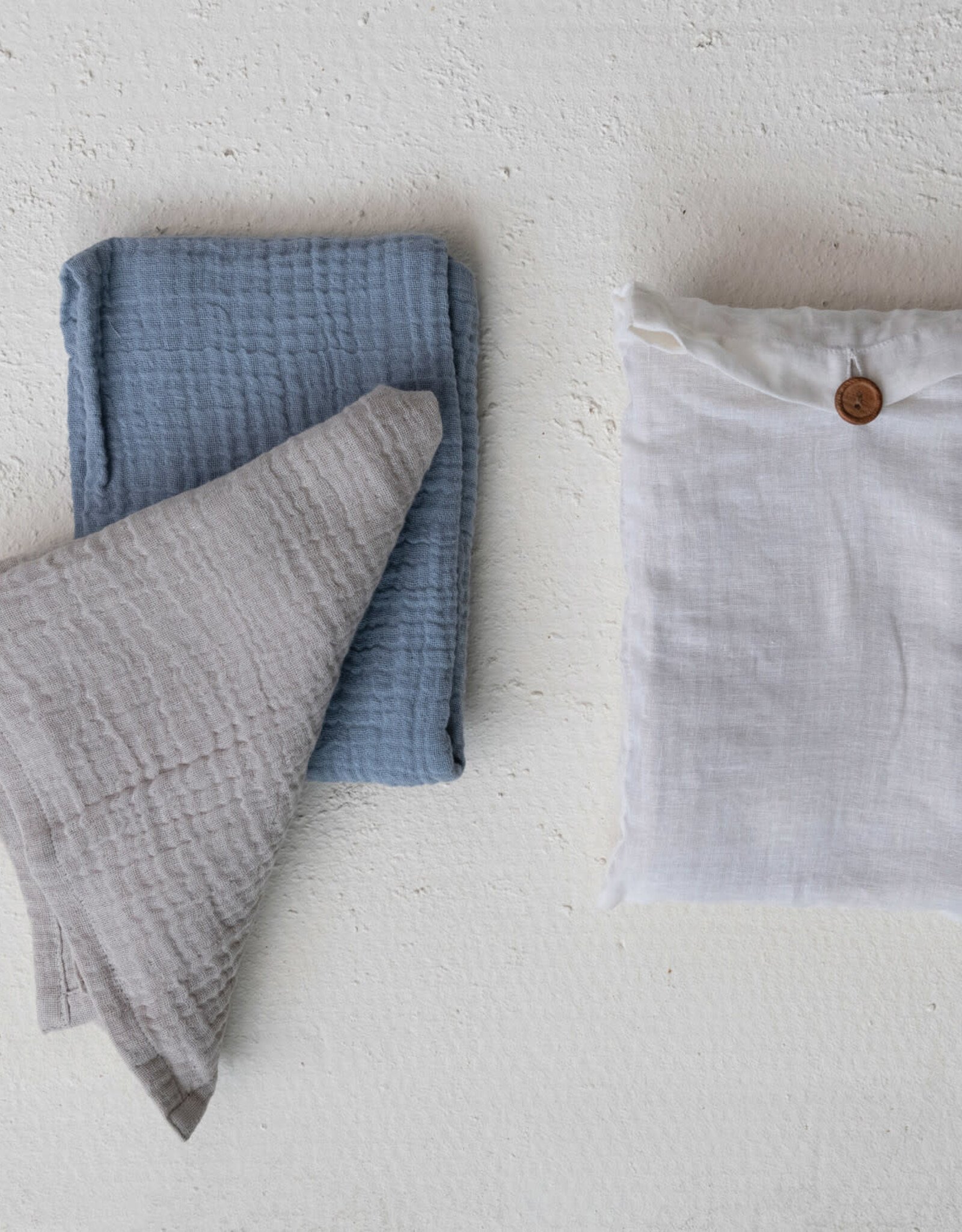 Cotton Double Cloth Tea Towels & Taupe, Set of 2 in Bag