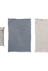 Cotton Double Cloth Tea Towels & Taupe, Set of 2 in Bag