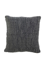 Stonewashed Silk & Cotton Pillow - Charcoal, 18X18