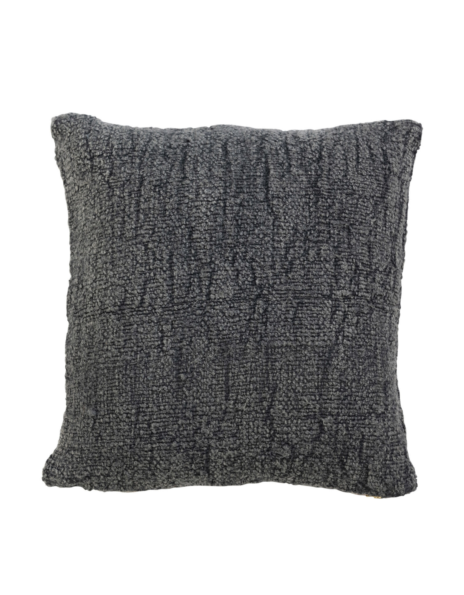 Stonewashed Silk & Cotton Pillow - Charcoal, 18X18