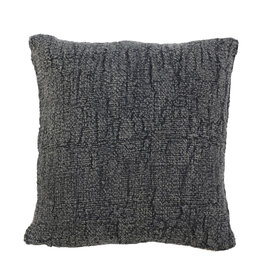 Stonewashed Silk & Cotton Pillow - Charcoal, 18X18