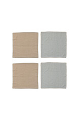 Cotton Napkins w/ Stripes, 2 Colours, Set of 4