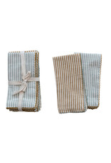 Cotton Napkins w/ Stripes, 2 Colours, Set of 4