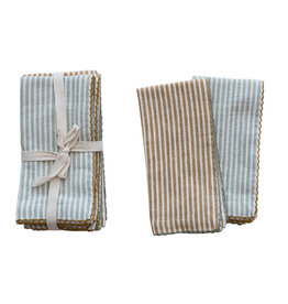 Cotton Napkins w/ Stripes, 2 Colours, Set of 4