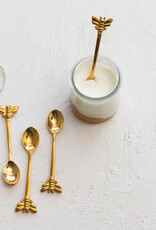 Brass Spoons w/ Bees, Set of 4