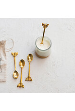 Brass Spoons w/ Bees, Set of 4