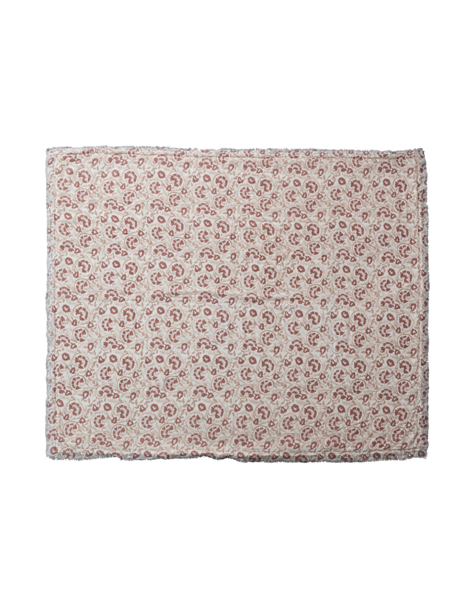 Woven Cotton Printed Throw w/ Sherpa Back, 60x50