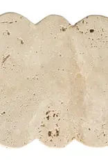 Travertine Coasters w/ Scalloped Edge, Set of 4