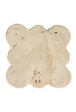 Travertine Coasters w/ Scalloped Edge, Set of 4