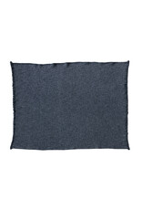 Stonewashed Cotton Blend Bouclé Throw w/ Fringe, Charcoal - 60x50