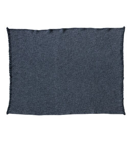 Stonewashed Cotton Blend Bouclé Throw w/ Fringe, Charcoal - 60x50