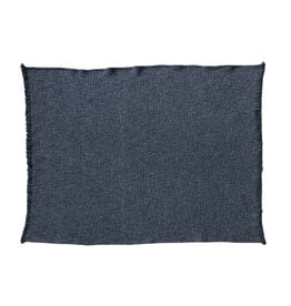 Stonewashed Cotton Blend Bouclé Throw w/ Fringe, Charcoal - 60x50