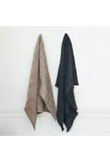 Stonewashed Cotton Blend Bouclé Throw w/ Fringe, Charcoal - 60x50
