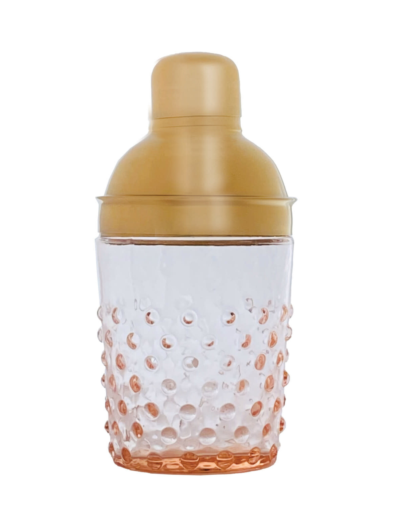 14 oz. Stainless Steel & Hand-Blown Glass Hobnail Cocktail Shaker