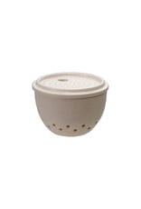 Stoneware Garlic/Ginger Grater/Storage, White