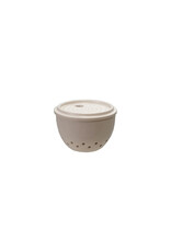 Stoneware Garlic/Ginger Grater/Storage, White