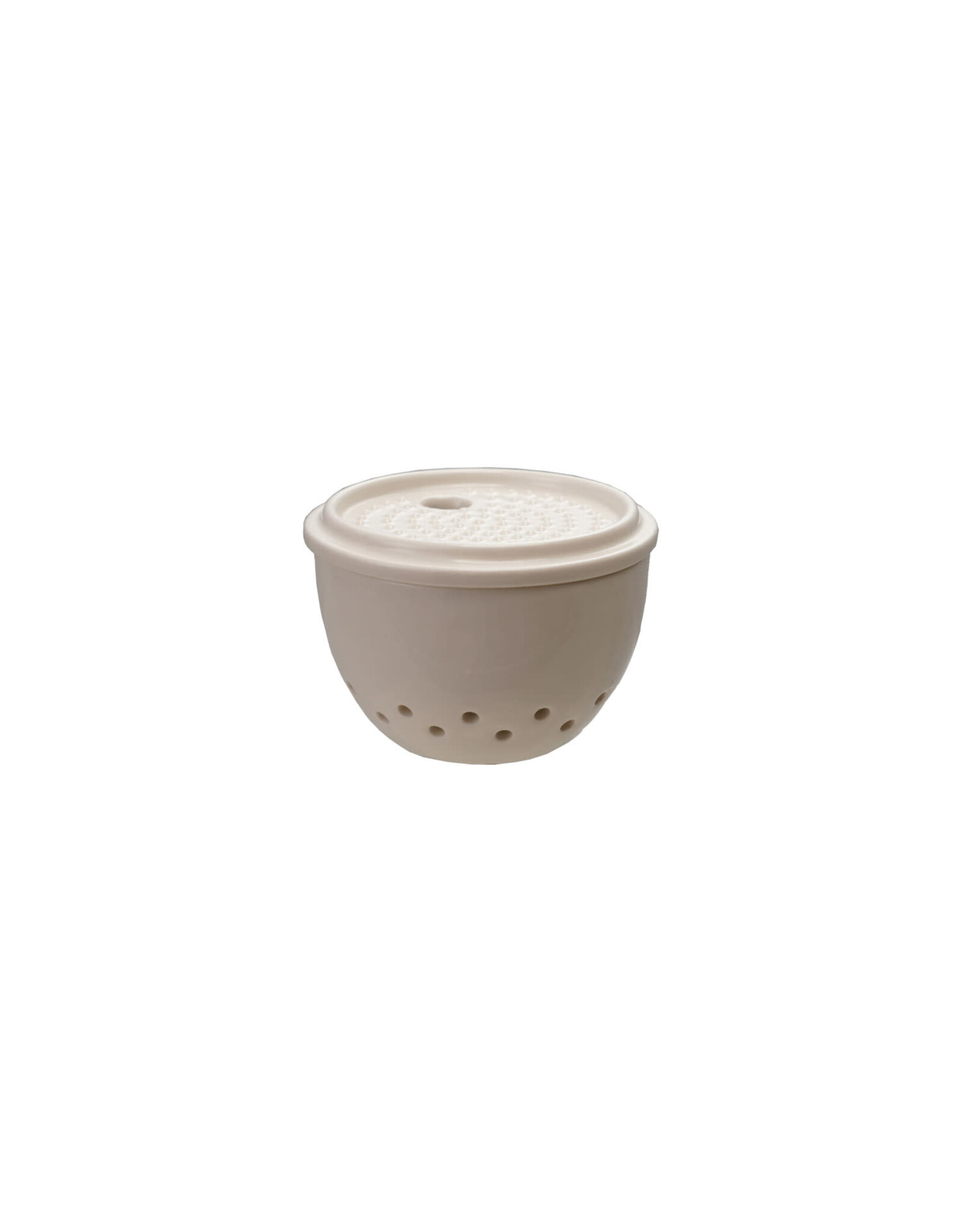 Stoneware Garlic/Ginger Grater/Storage, White