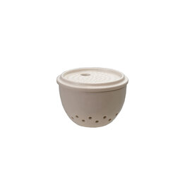 Stoneware Garlic/Ginger Grater/Storage, White