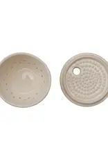 Stoneware Garlic/Ginger Grater/Storage, White