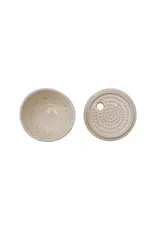 Stoneware Garlic/Ginger Grater/Storage, White