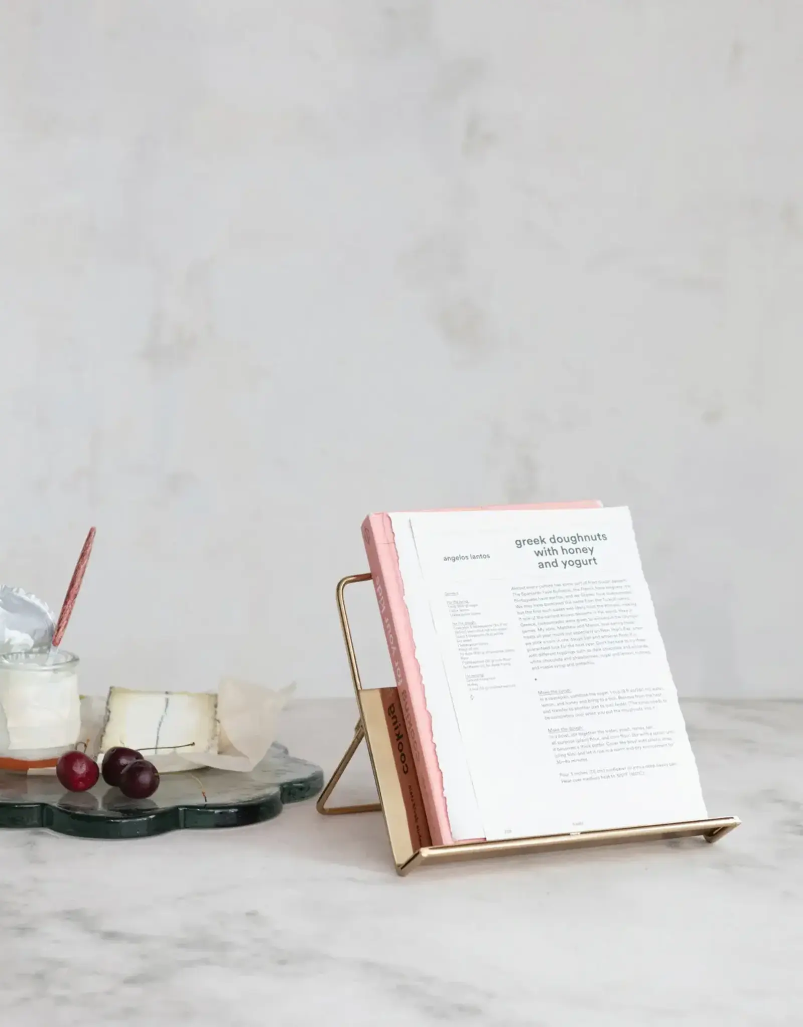 Metal Standing/Foldable Book Holder, Gold Finish