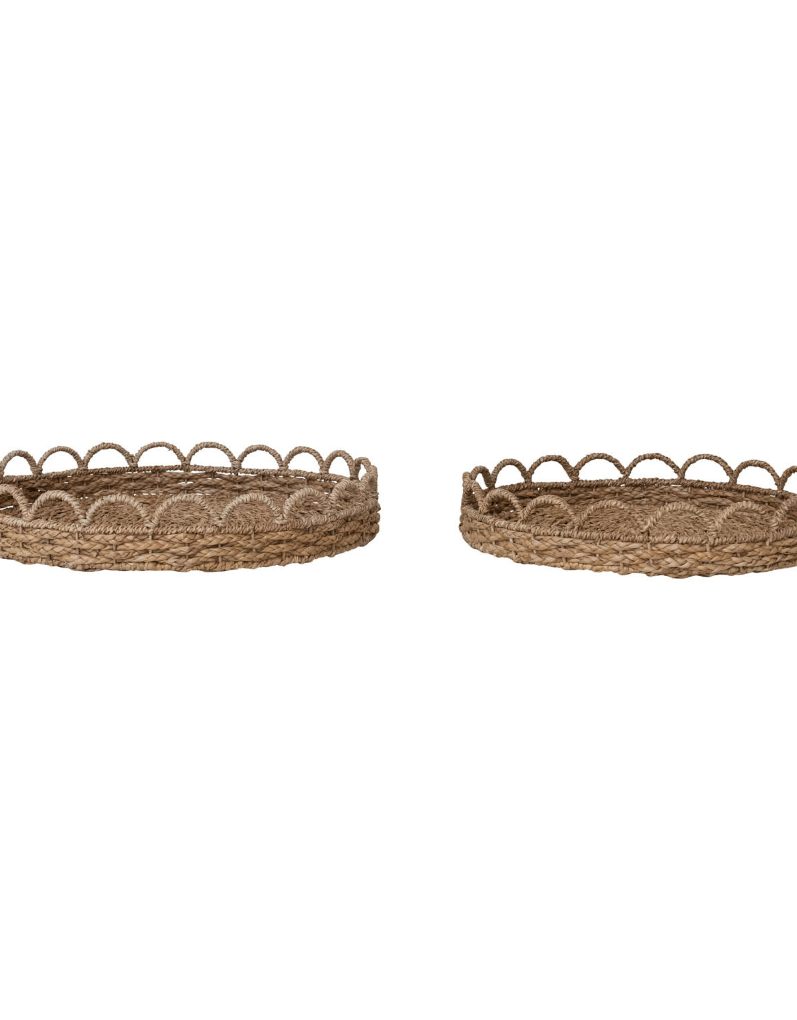 Decorative Woven Seagrass Scalloped Trays