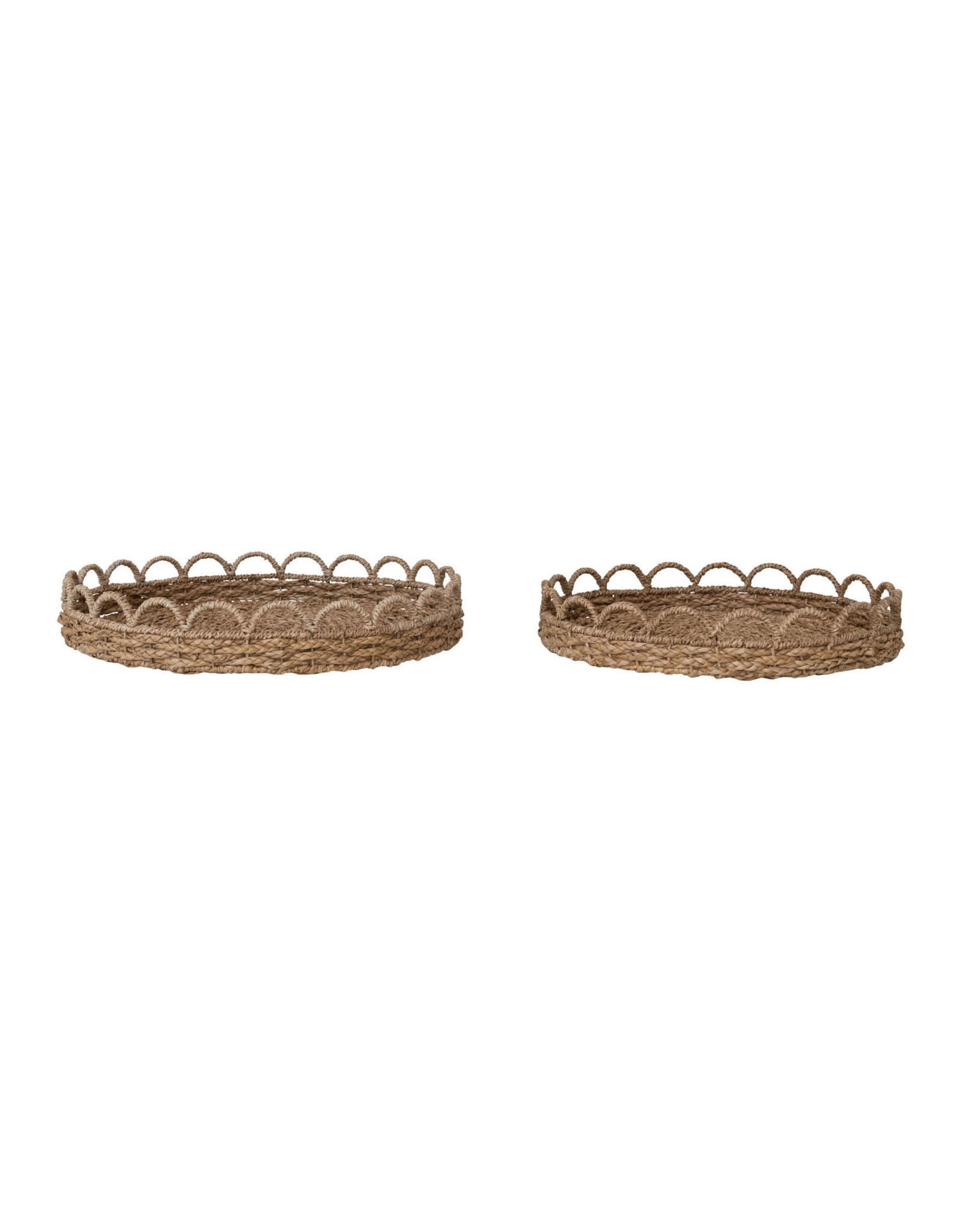 Decorative Woven Seagrass Scalloped Trays