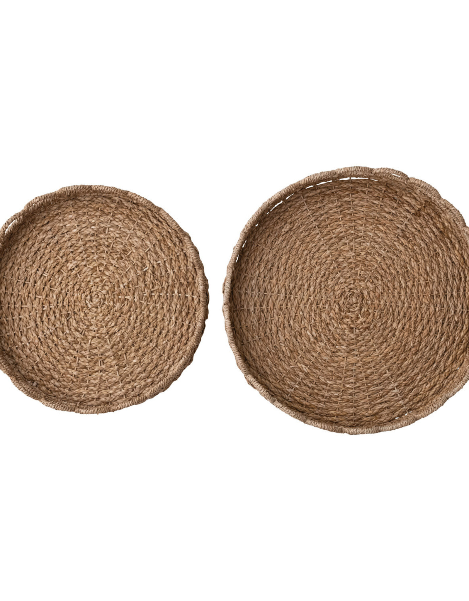 Decorative Woven Seagrass Scalloped Trays