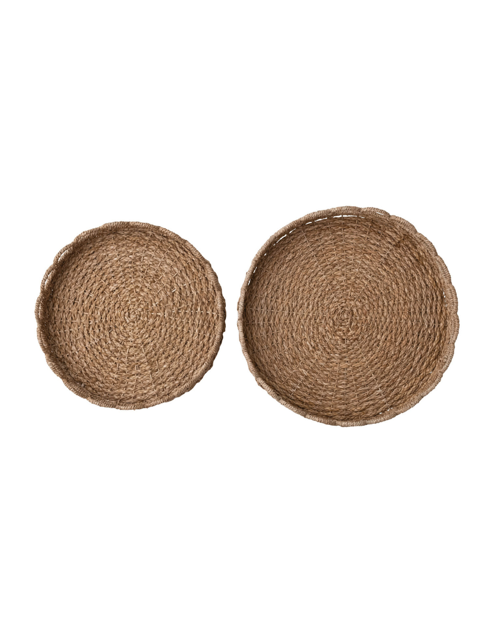 Decorative Woven Seagrass Scalloped Trays