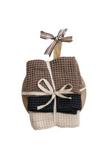 Waffle Weave Tea Towels w/ Mango Wood Cheese/Serving Board