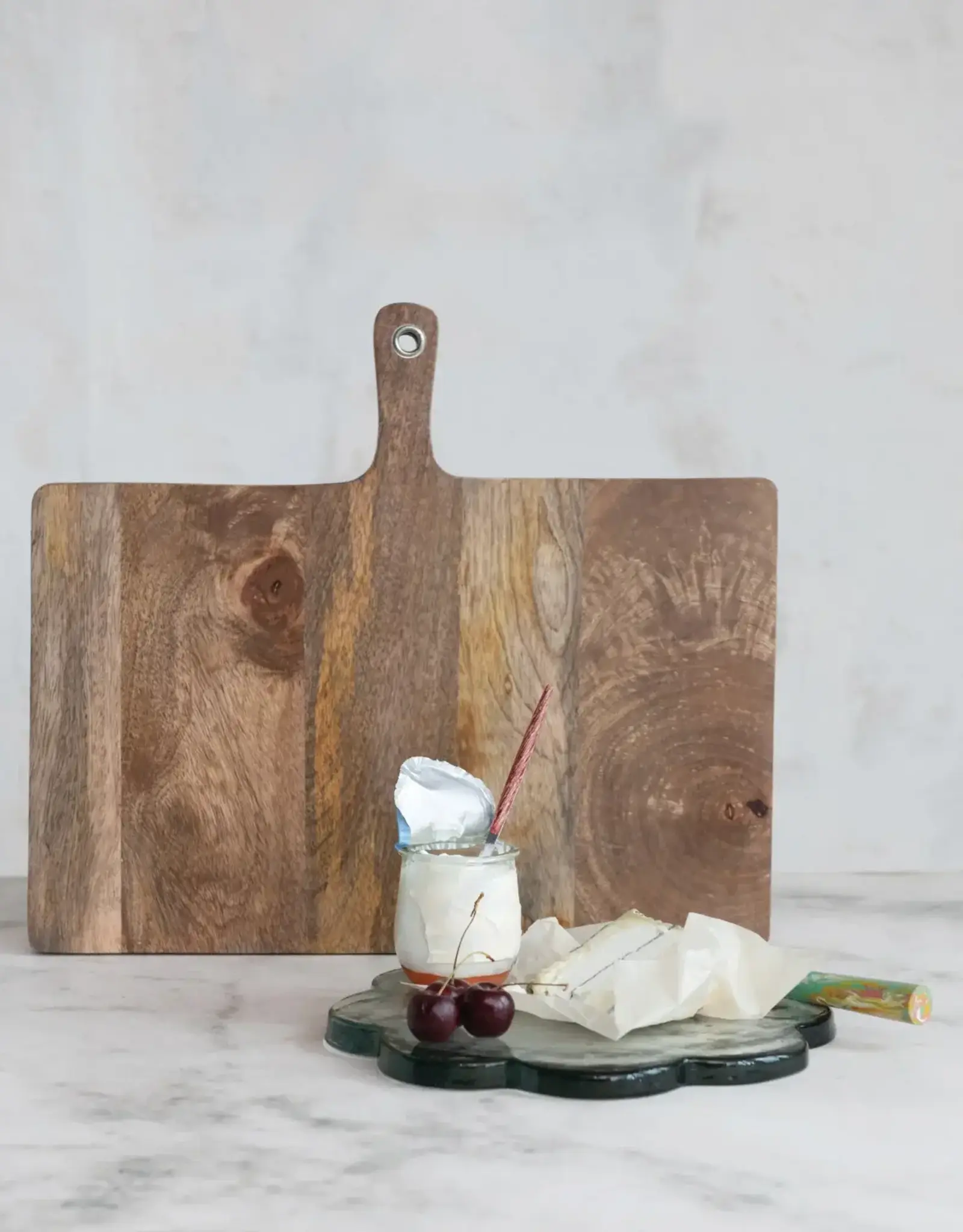 Mango Wood Cheese/Serving Board w/ Handle, Natural