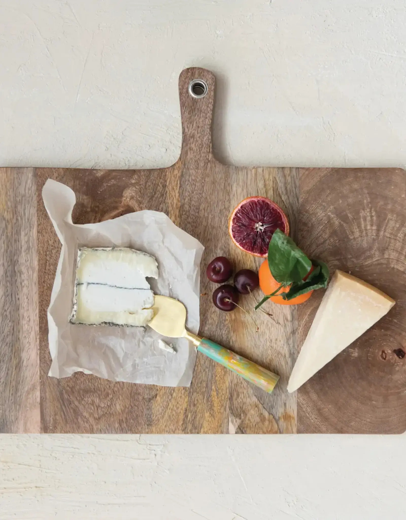 Mango Wood Cheese/Serving Board w/ Handle, Natural