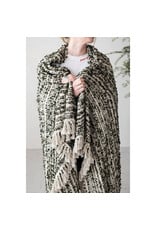 Woven Cotton & Acrylic Blend Throw with Fringe