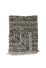 Woven Cotton & Acrylic Blend Throw with Fringe