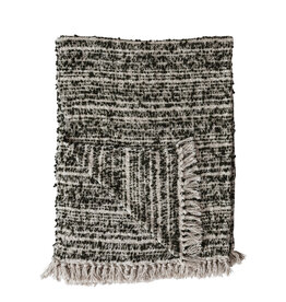 60"L x 50"W Woven Cotton & Acrylic Blend Throw with Fringe