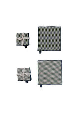 Woven Cotton Dish Cloths with Stitched Edge, S/3 - 2 Styles