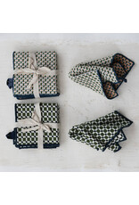 Woven Cotton Dish Cloths with Stitched Edge, S/3 - 2 Styles