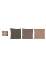 Stonewashed Cotton Striped Dish Cloths, Set of 3